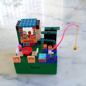 Vintage Crosswise Teeny World Tiny Fisherman's Wharf Building Bricks Toy. 62 pcs